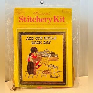 LAURA Vintage Stitchery Kit “Add One Smile Each Day” NEW